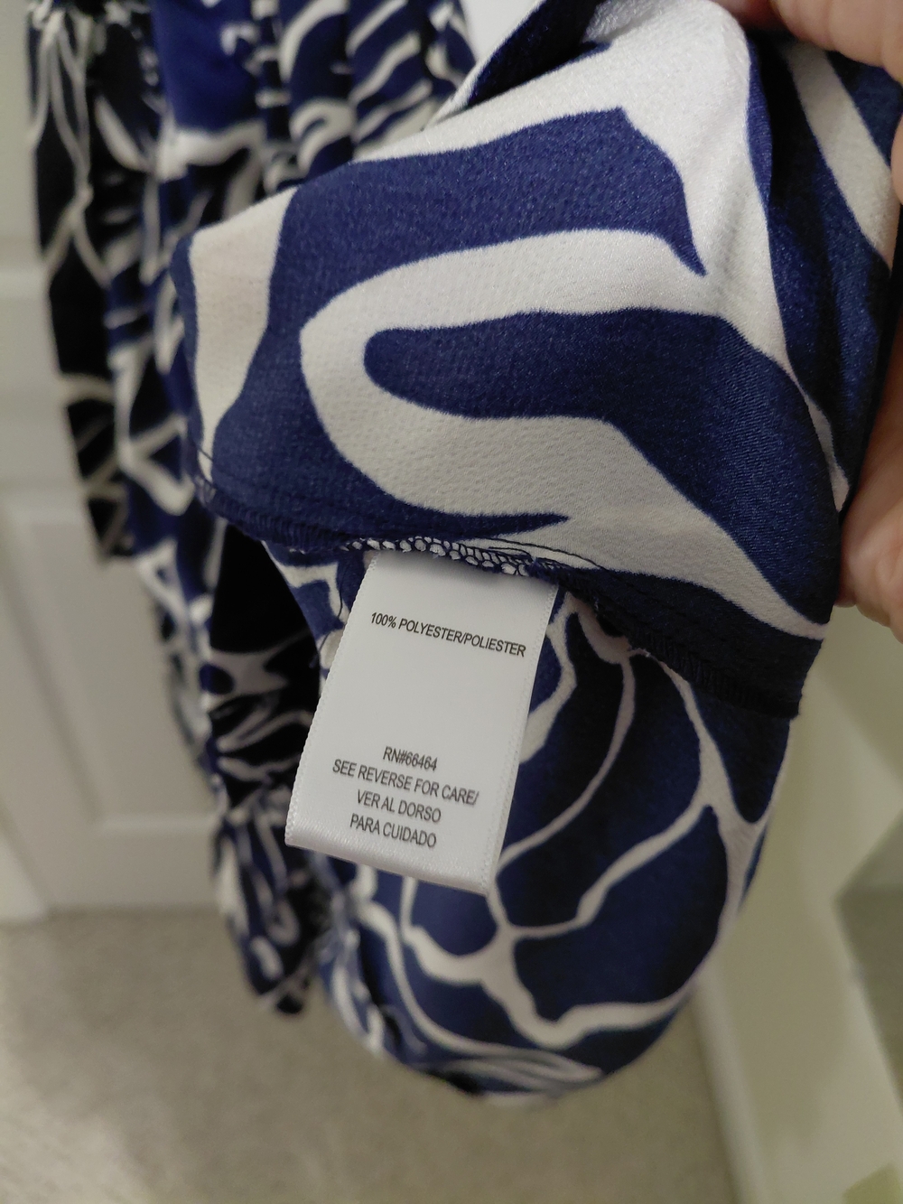 52Seven Navy & White Floral Maxi Wrap Dress with Tie Waist - Picture 6 of 7